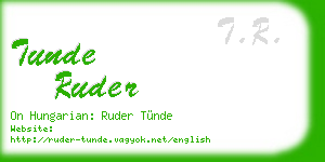 tunde ruder business card